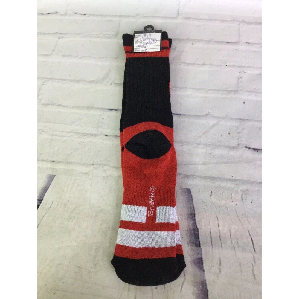 Marvel Deadpool Logo Character Men's Crew Novelty Socks 1 Pair Sock Size 10-13